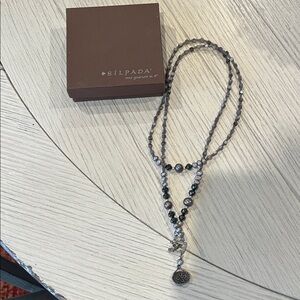 Silpada Gray and Silver Layered Necklace